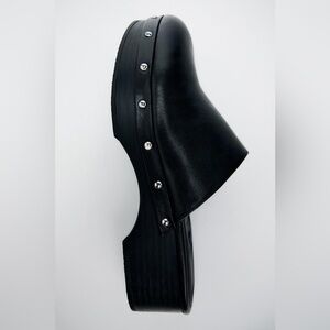 NWOT. Zara Black Studded Clogs. Size 6,5.